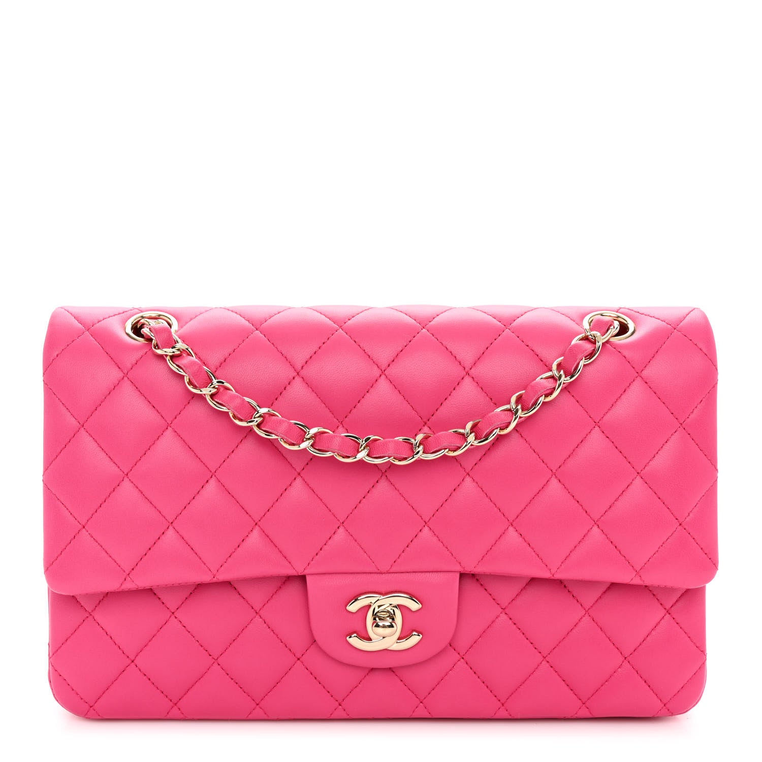 Chanel Lambskin Quilted Medium Double Flap Fuchsia 1 of 11