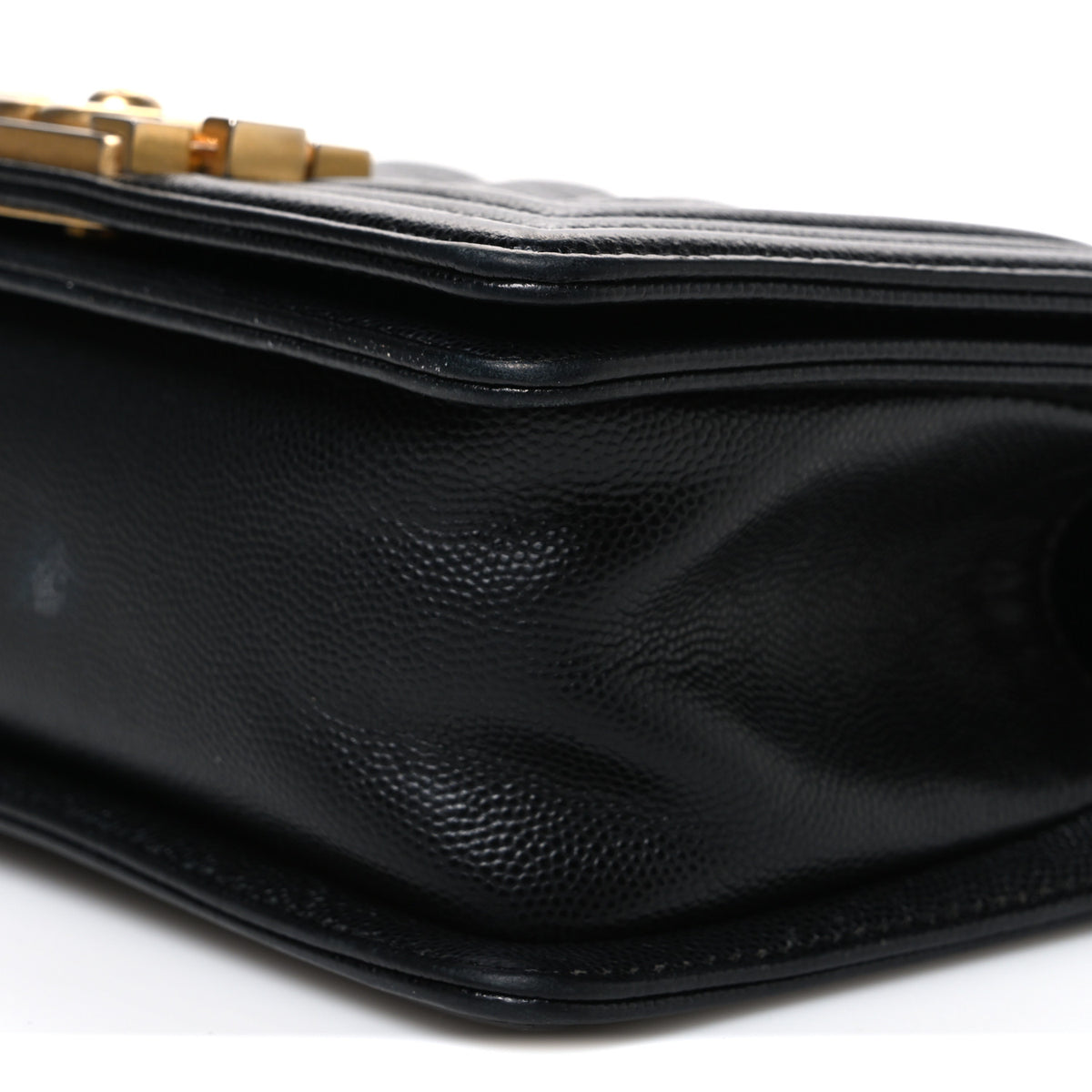 Caviar Quilted Small Boy Flap Black