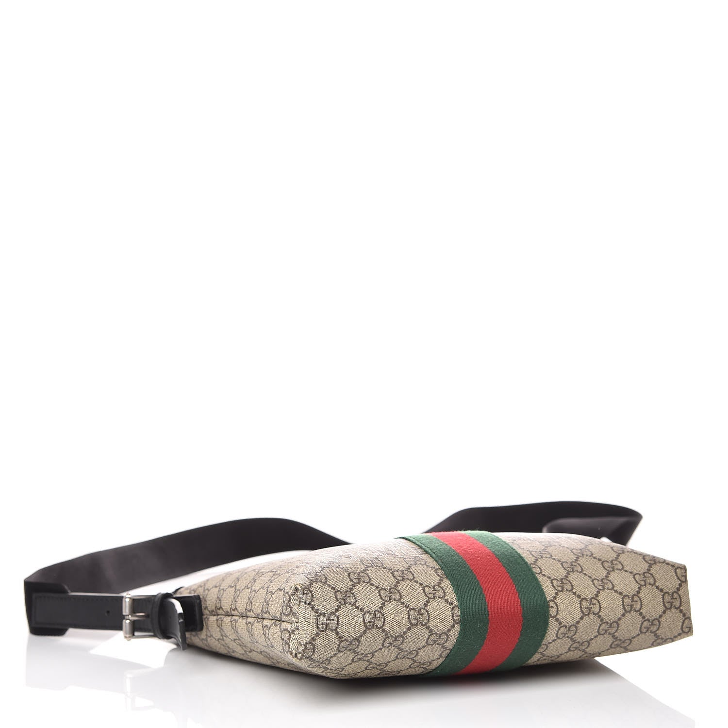 Gucci GG Supreme Monogram Web Messenger Bag Black 4 of 9