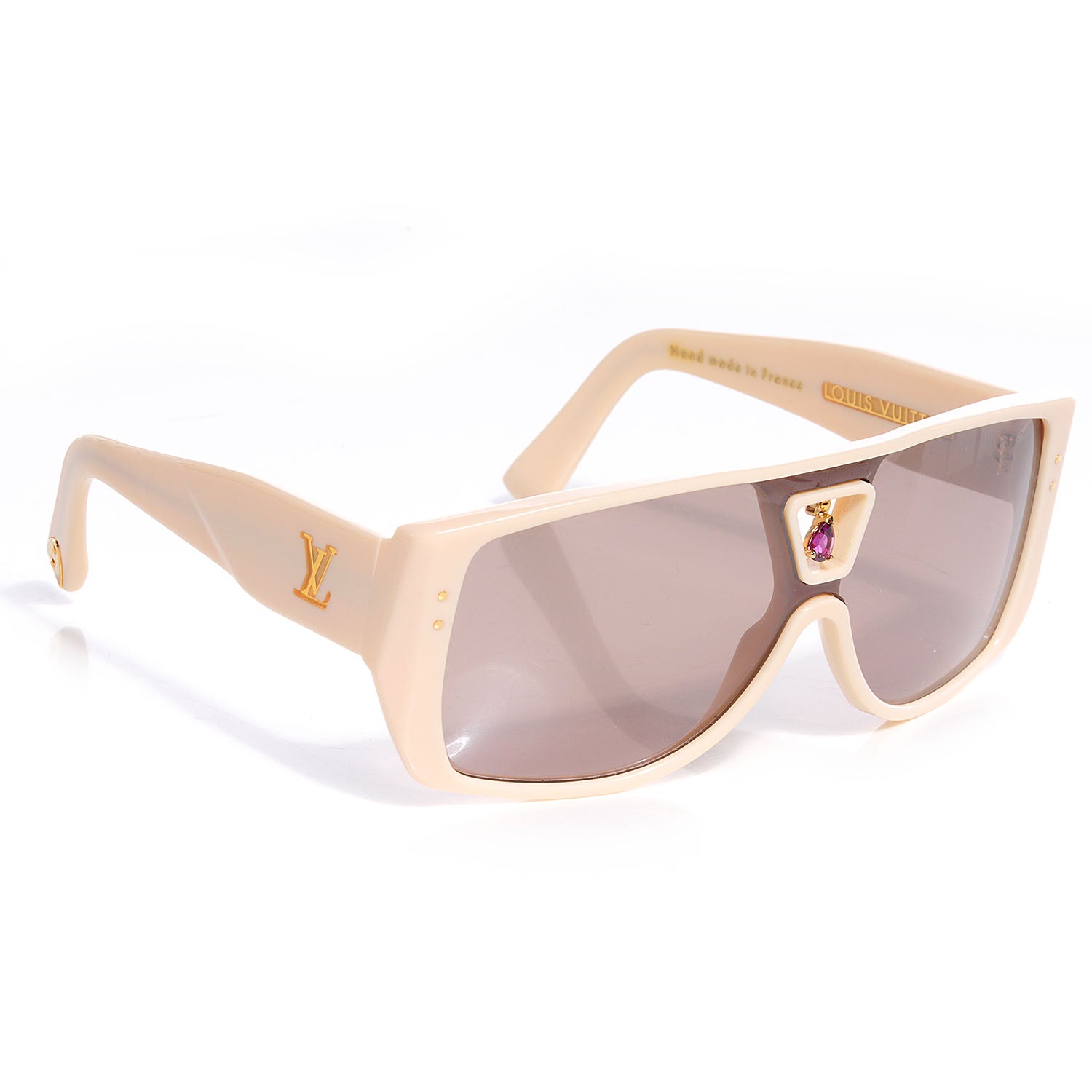 Louis Vuitton Acetate Amethyst Bindi Sunglasses Ivory 3 of 5