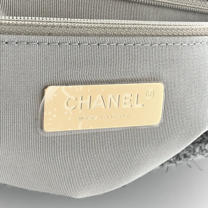 Chanel Tweed Quilted Large Chanel 19 Flap Grey 6 of 12