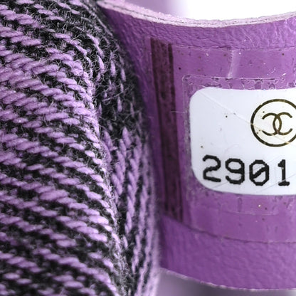 Chanel Denim Quilted Denimpression Flap Purple Black 7 of 11