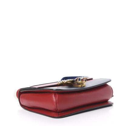 Gucci Calfskin Sylvie Web Queen Margaret Shoulder Bag Blue Agata Hibiscus Red Mystic White 3 of 12