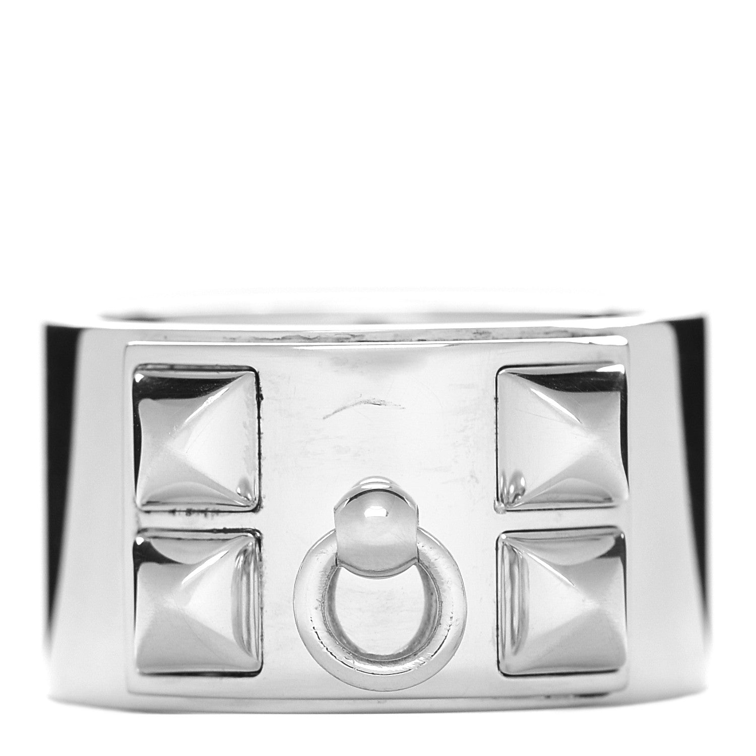 Hermes Sterling Silver Collier De Chien CDC Ring 54 6.75 1 of 5