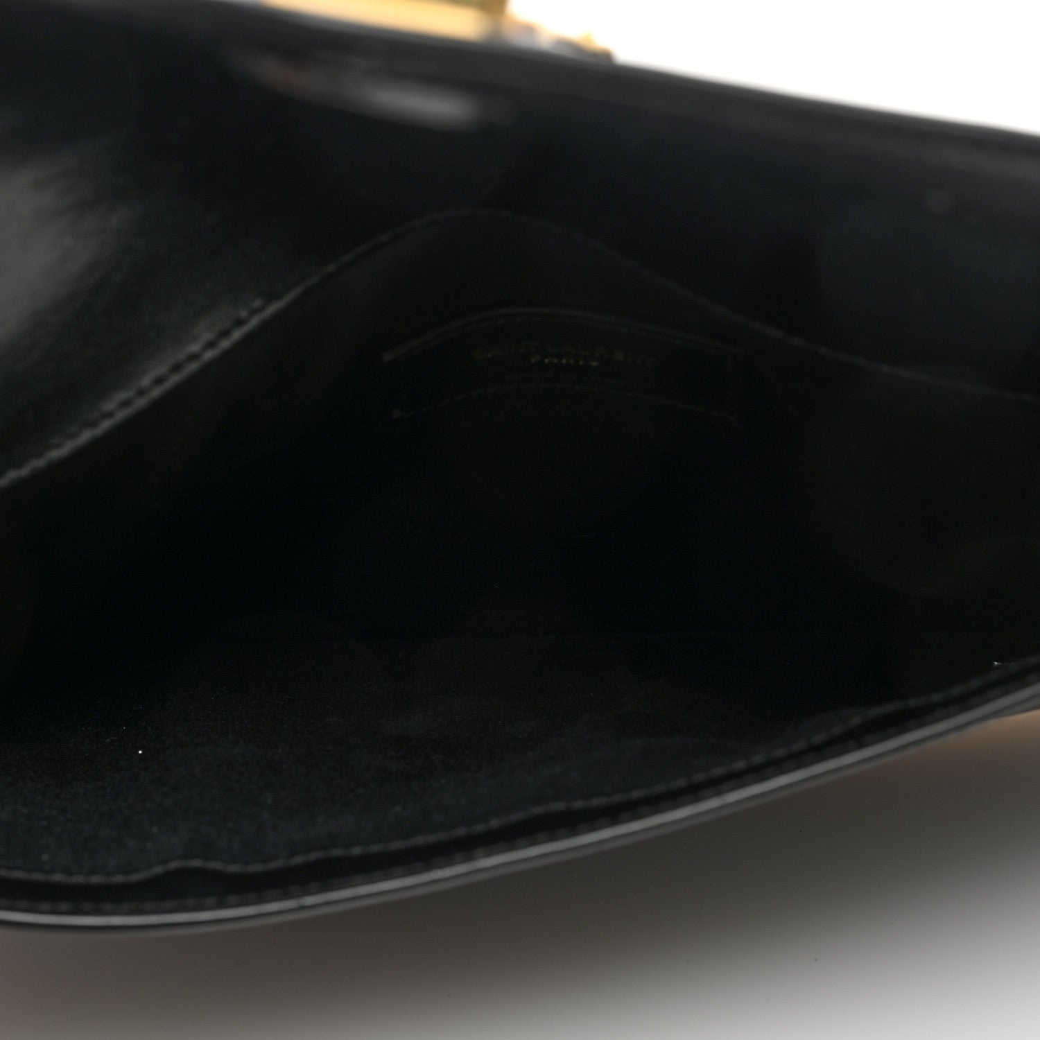 Saint Laurent Smooth Shiny Calfskin Monogram Uptown Pouch Black 5 of 6