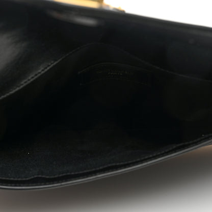 Saint Laurent Smooth Shiny Calfskin Monogram Uptown Pouch Black 5 of 6