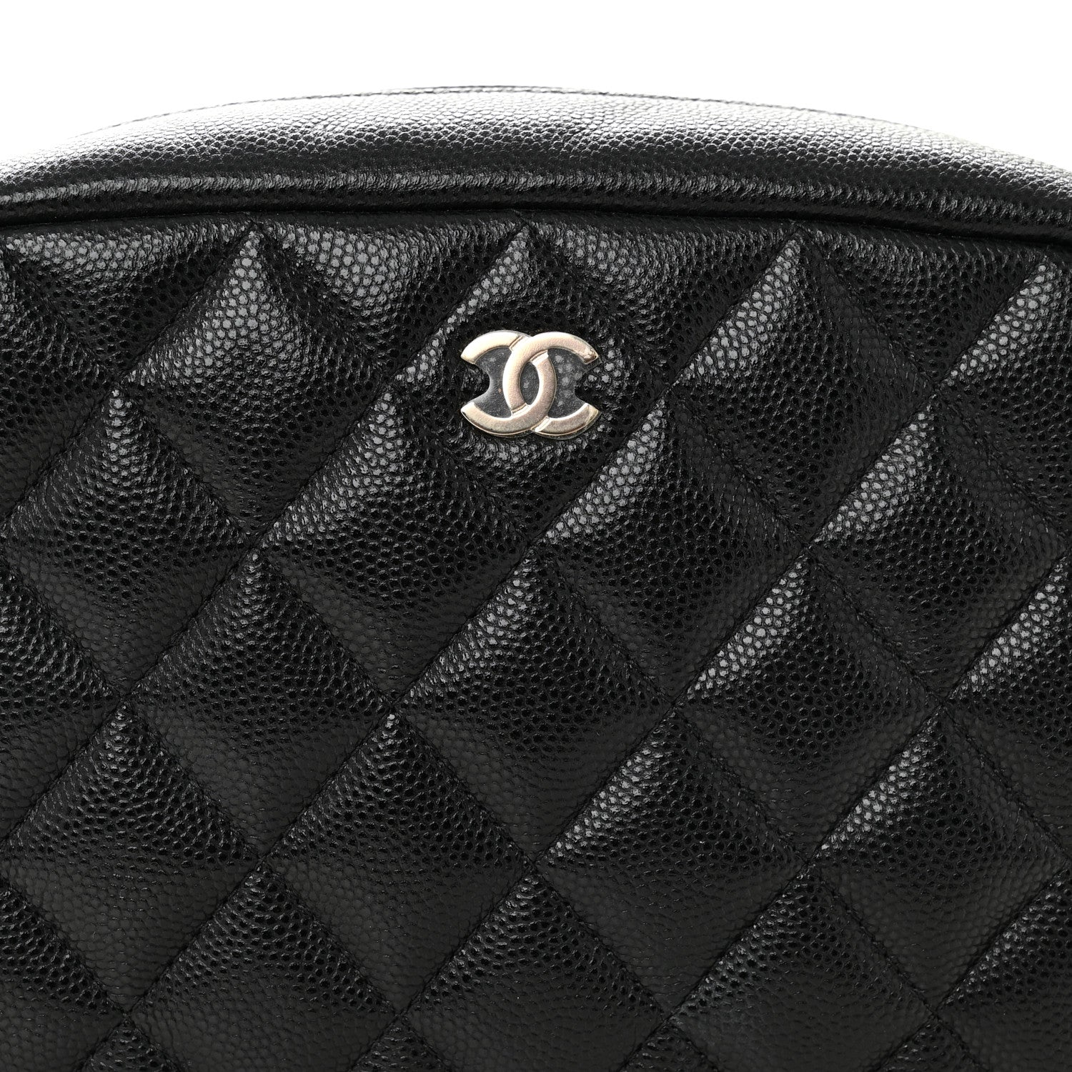 Chanel Caviar Quilted Medium Curvy Pouch Cosmetic Case Black 7 of 9