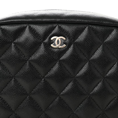 Chanel Caviar Quilted Medium Curvy Pouch Cosmetic Case Black 7 of 9