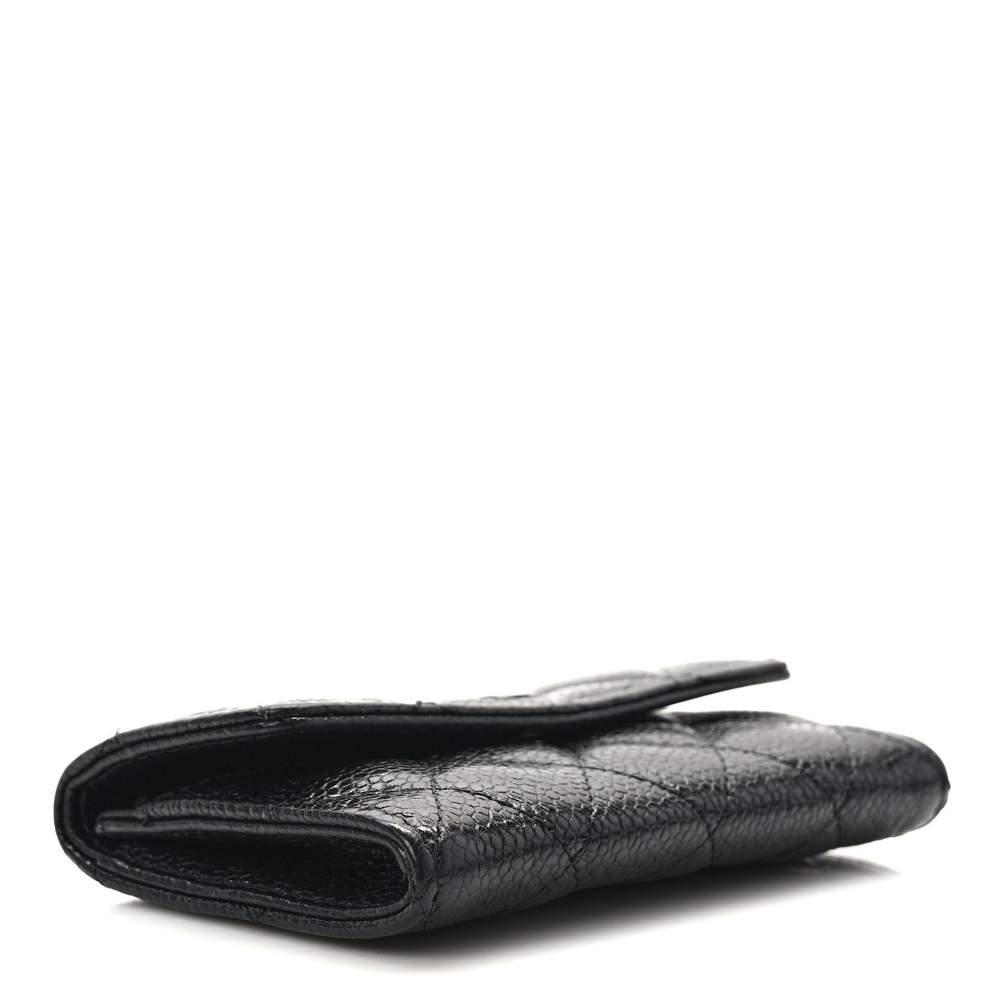 Caviar Quilted Flap Card Holder So Black