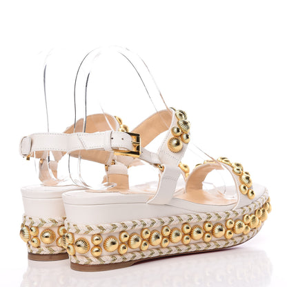 Christian Louboutin Shiny Nappa Rondaclou 60 Platform Sandals 36 Latte 4 of 9