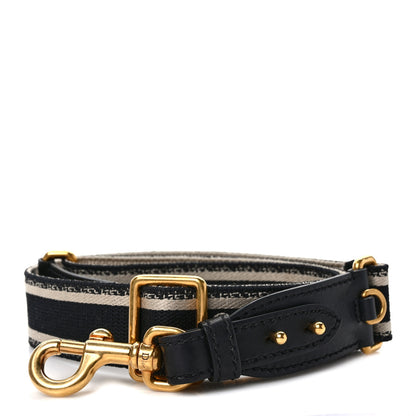 Christian Dior Canvas Embroidered Adjustable Shoulder Strap Black Beige 1 of 4