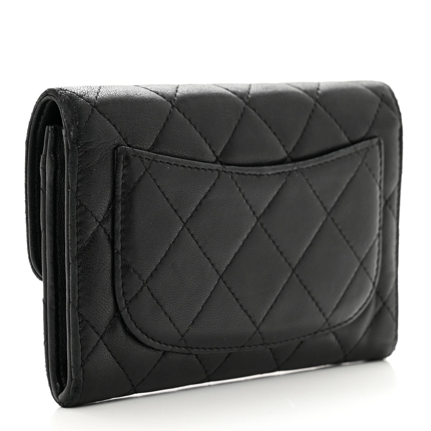 Chanel Lambskin Quilted Flap Card Holder Wallet Black 3 of 11