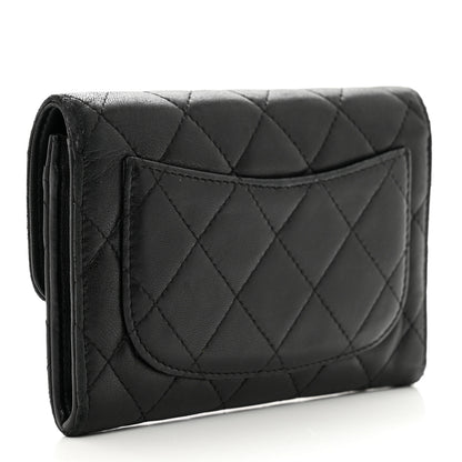 Chanel Lambskin Quilted Flap Card Holder Wallet Black 3 of 11