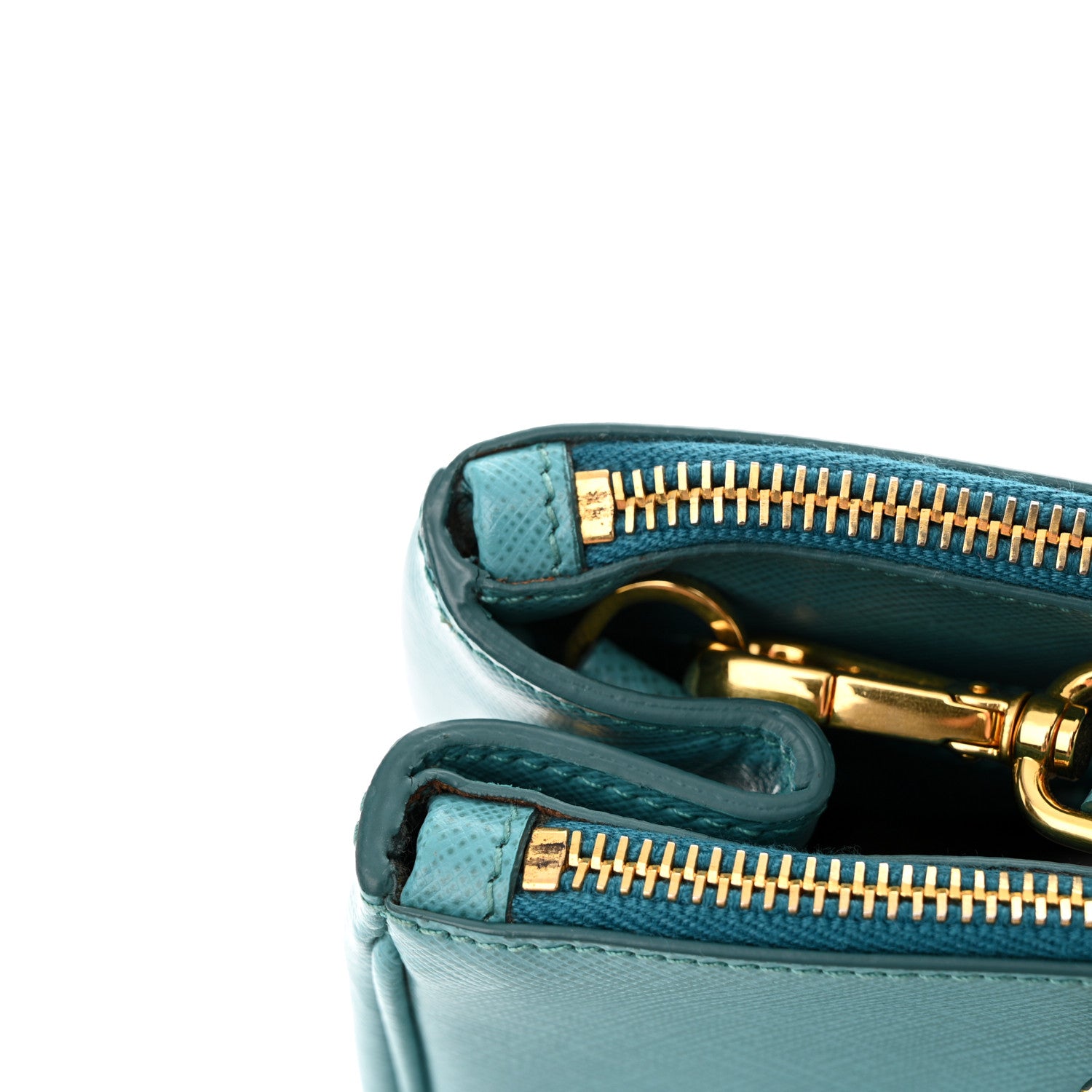 Prada Saffiano Lux Galleria Small Double Zip Tote Turchese 11 of 14
