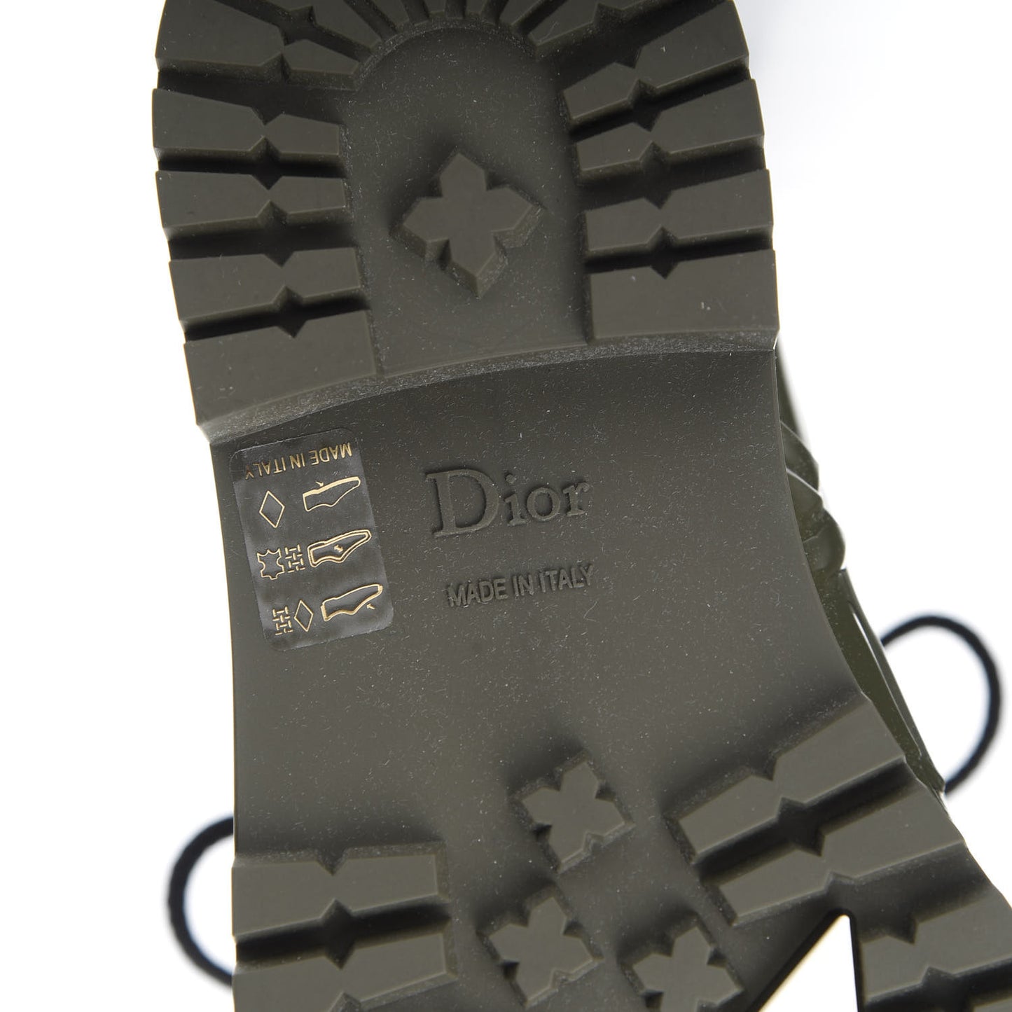 Shiny Rubber Diorcamp Low Boots 35 Military