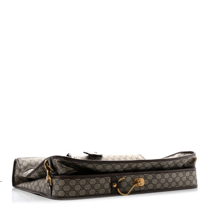 Gucci GG Supreme Monogram Textured Dollar Calfskin Web Ophidia Savoy Garment Bag Beige Ebony New Acero 3 of 11