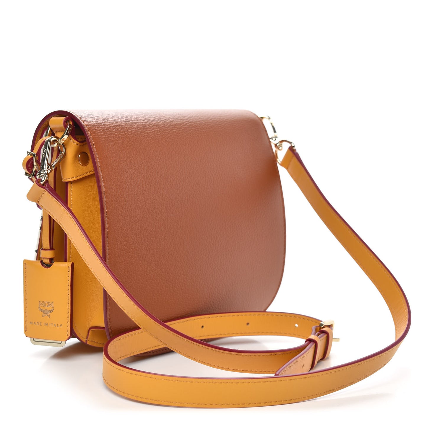 Visetos Calfskin Small Patricia Crossbody Bag Cognac White