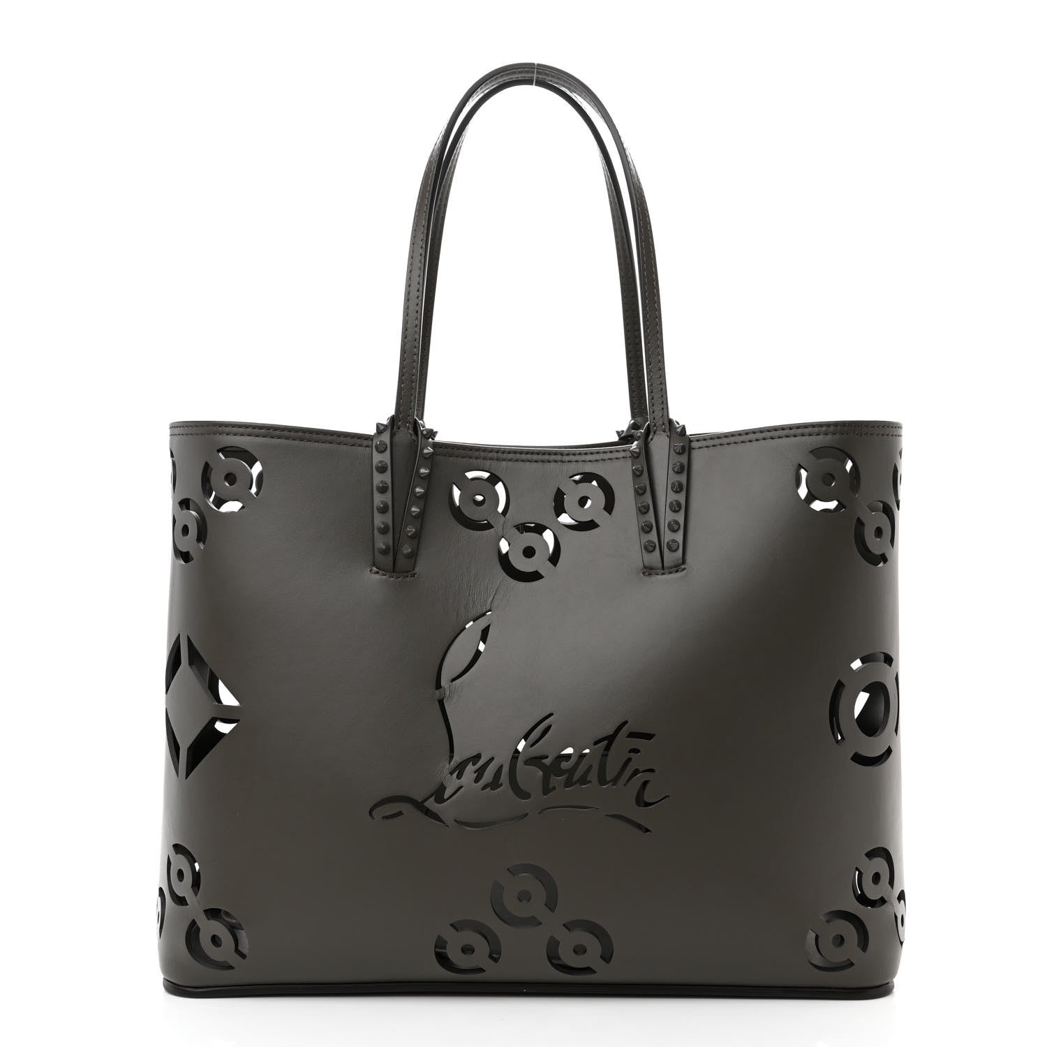 Christian Louboutin Calfskin Loubinthesky Perforated Cabata Tote Black 3 of 11