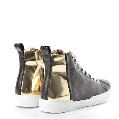 Louis Vuitton Patent Monogram Stellar Sneaker Boots 36 Gold 4 of 8