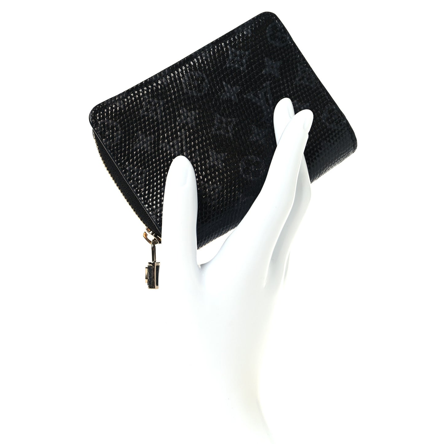 Lizard Monogram Wallet Black