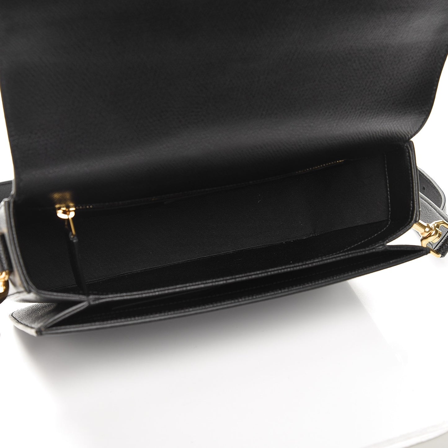Textured Calfskin Medium Classic Monogram Universite Bag Black