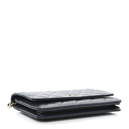 Chanel Caviar Quilted Wallet on Chain WOC Navy Blue 4 of 13