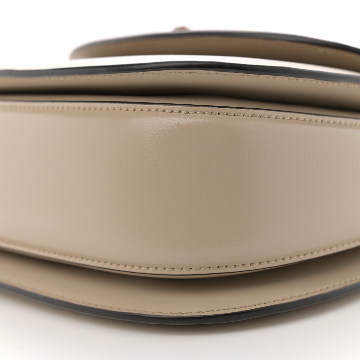 Boarded Dyana Lux Calfskin Web Small Bamboo 1947 Top Handle Bag Oatmeal
