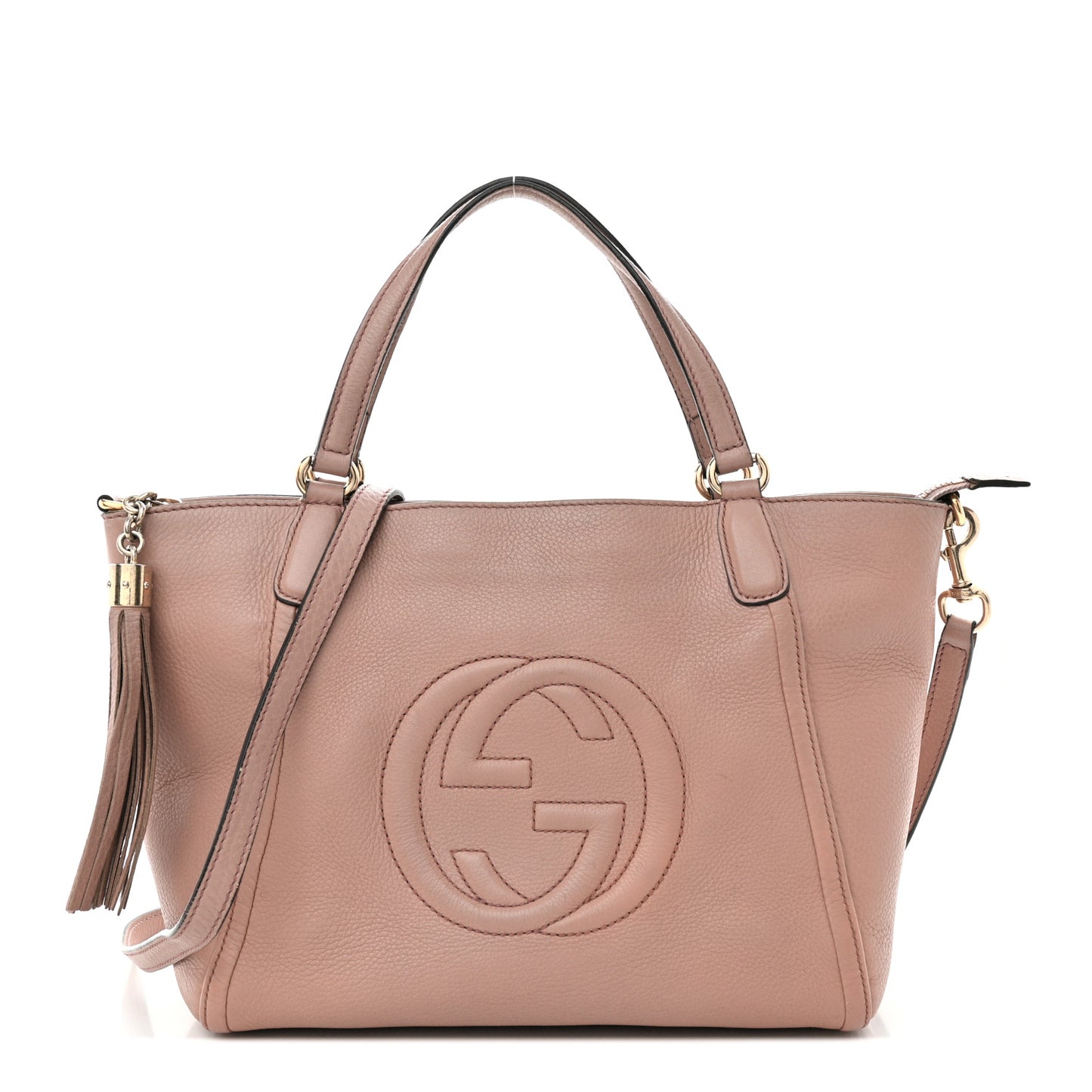 Pebbled Calfskin Small Soho Top Handle Bag Light Pink