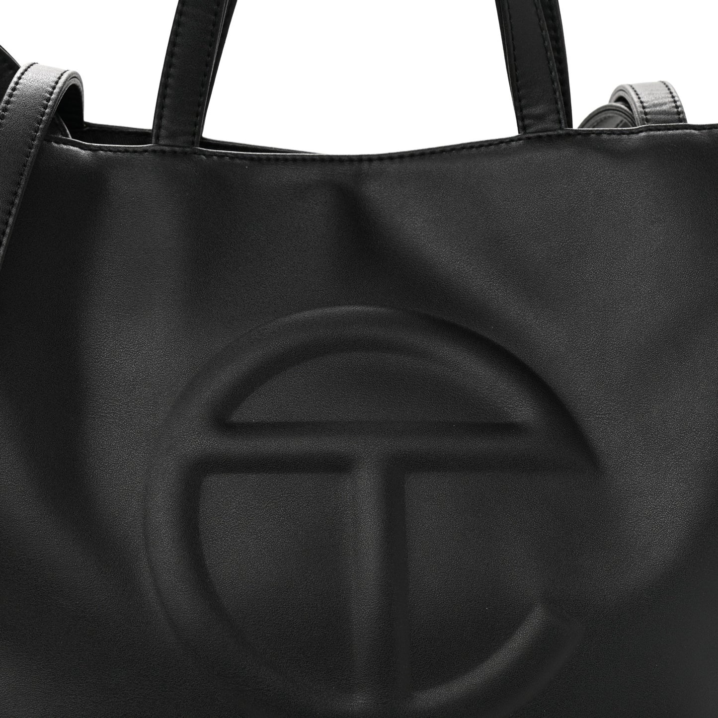 Vegan Leather Medium Shopping Bag Black