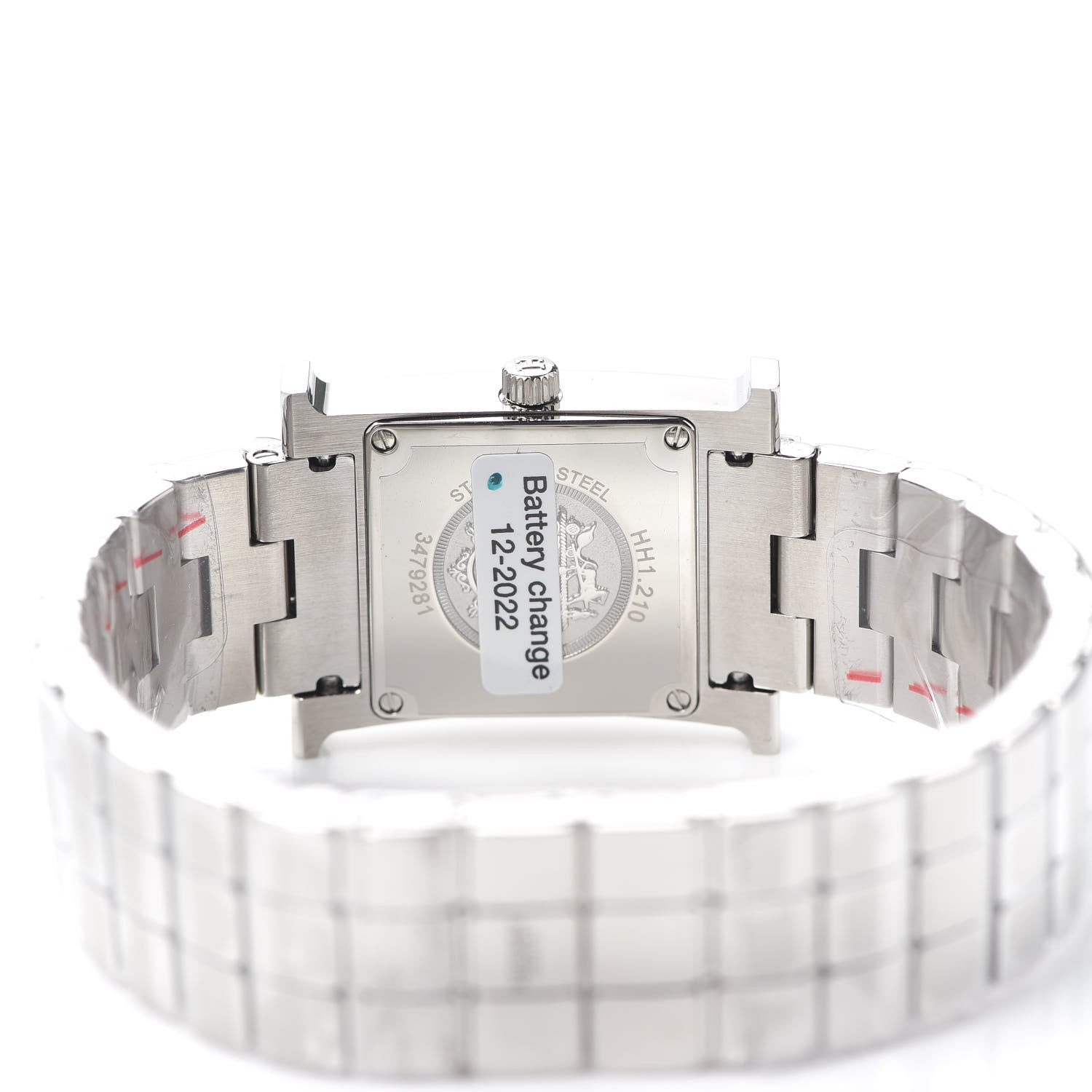 Hermes Stainless Steel Diamond Mother of Pearl 21mm Heure H Hour Quartz Watch 3 of 6