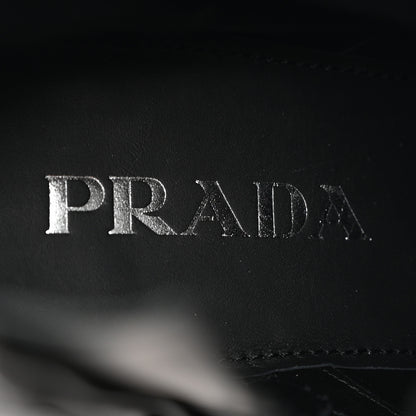 Prada Spazzolato Re-Nylon Metal Triangle Logo Lace Up 85mm Ankle Boots 36 Black 9 of 9