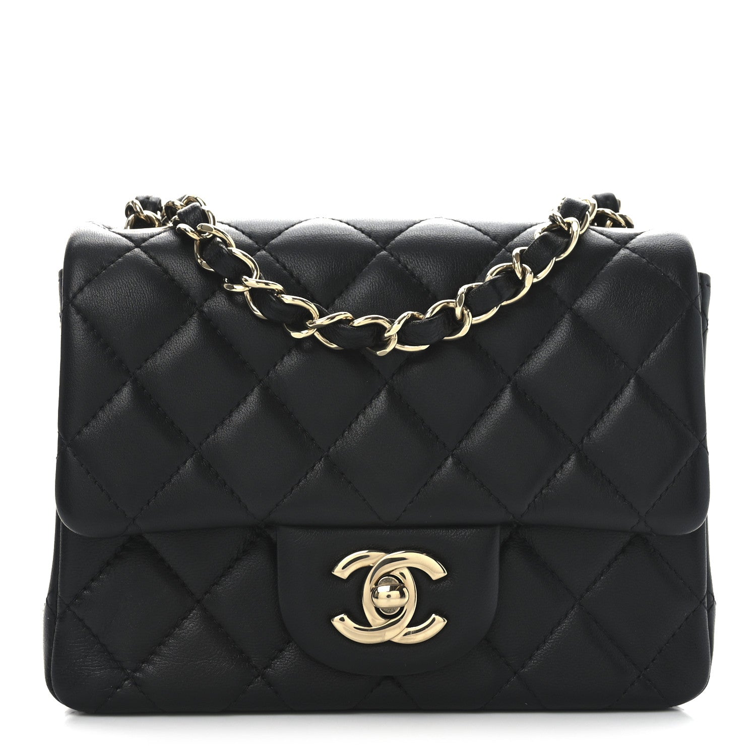 Chanel Lambskin Quilted Mini Square Flap Black 1 of 11