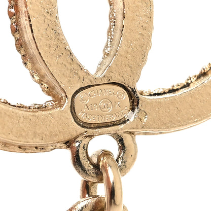Chanel Crystal Camellia CC Drop Earrings Gold Red 4 of 5