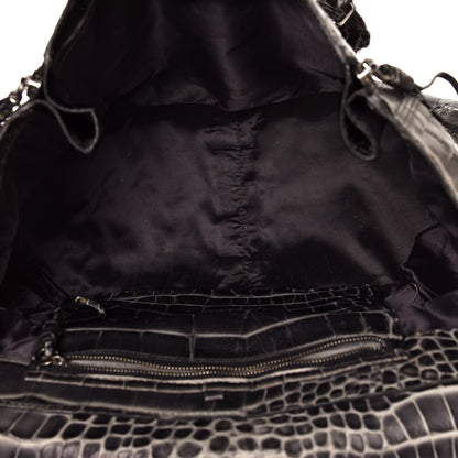 3.1 Phillip Lim Calfskin Crocodile Embossed Large Pashli Satchel Antique Grey 4 of 4