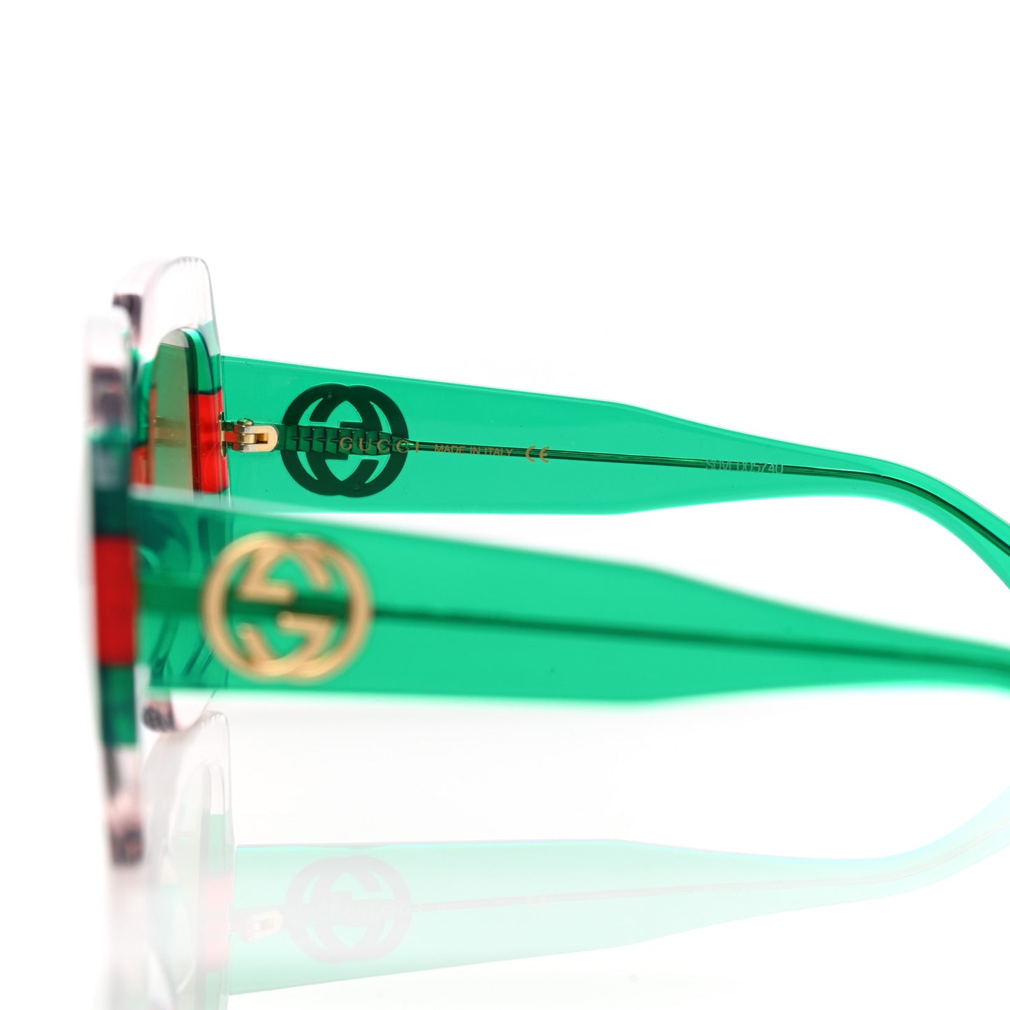 Square Web Frame GG0178S Sunglasses Green Red
