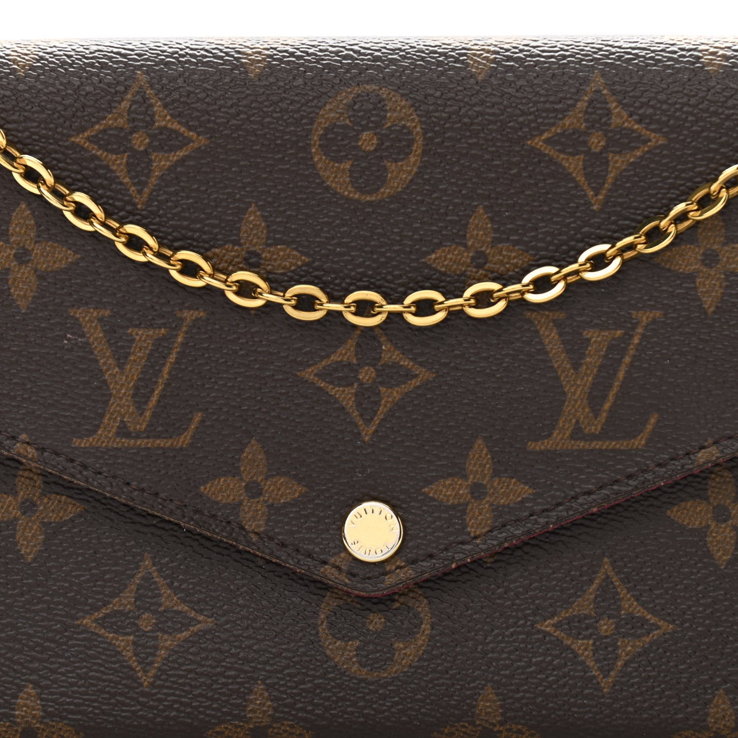 Louis Vuitton Monogram Pochette Felicie Chain Wallet Fuchsia 10 of 14