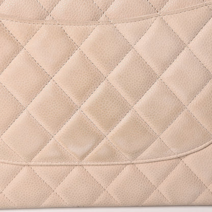 Chanel Iridescent Caviar Quilted Jumbo Double Flap Beige 13 of 14