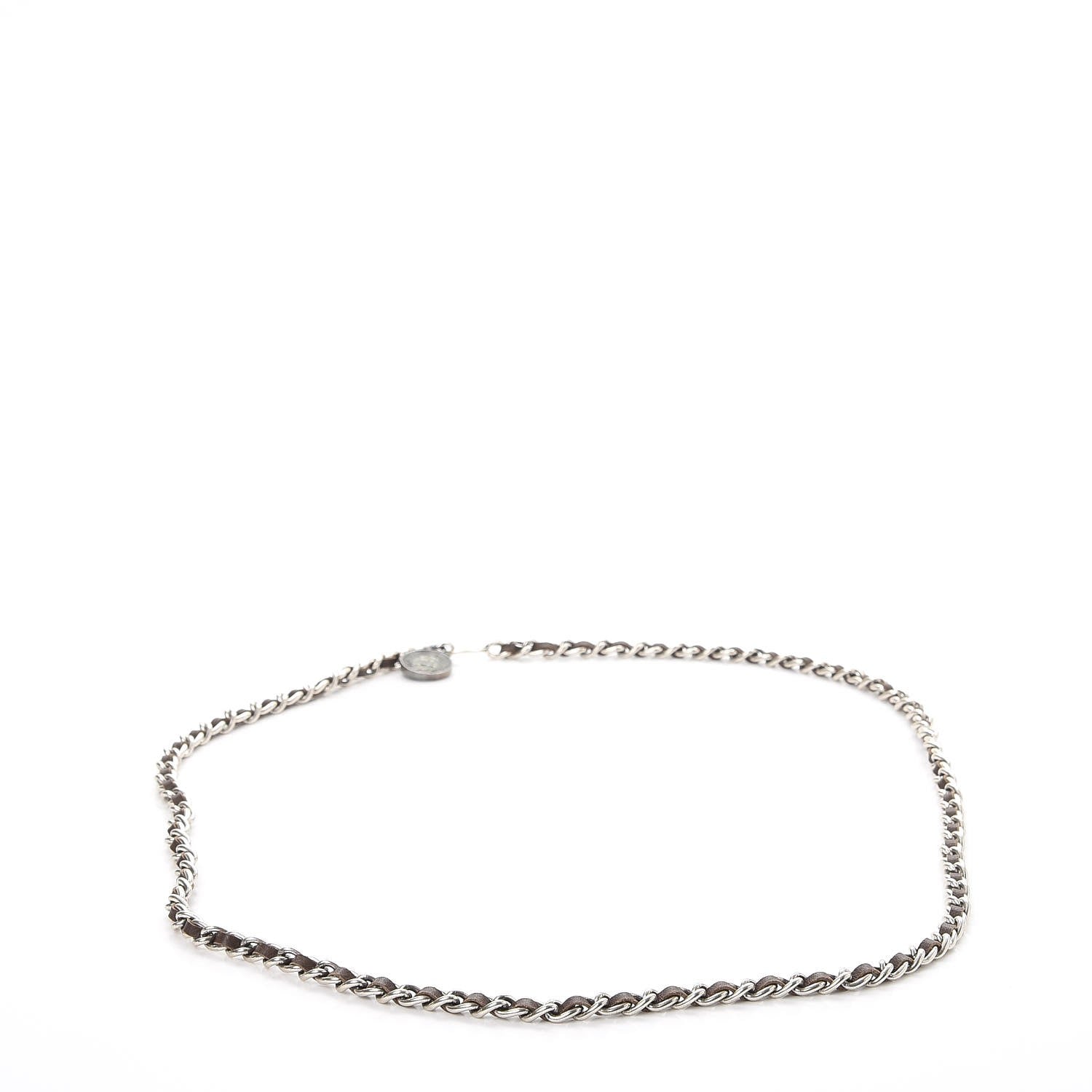 Chanel CHANE Lambskin Chain CC Medallion Belt Brown Silver 3 of 6