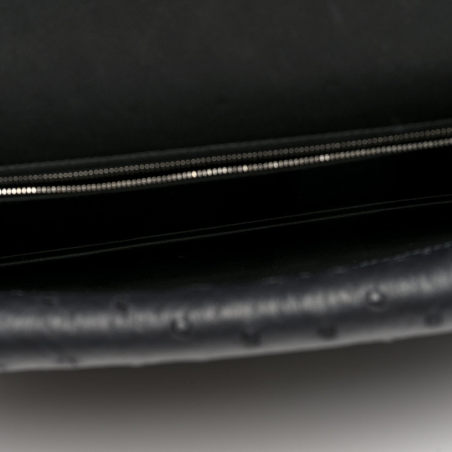 Ostrich Envelope Clutch Black