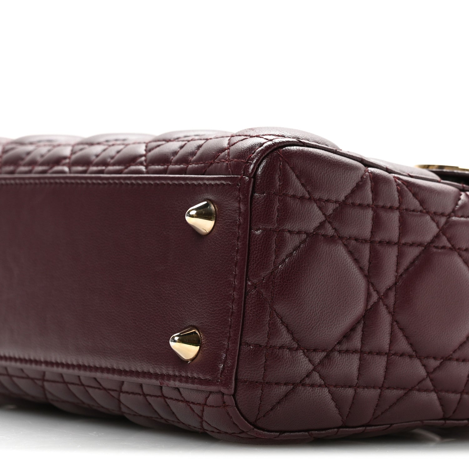 Christian Dior Lambskin Cannage Small Lucky Badges My Lady Dior Burgundy 10 of 11