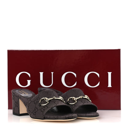 Gucci GG Monogram Horsebit Slide Sandals 36 Dark Brown 11 of 11