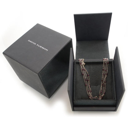 David Yurman Sterling Silver Garnet Bead Chain Necklace 4 of 6
