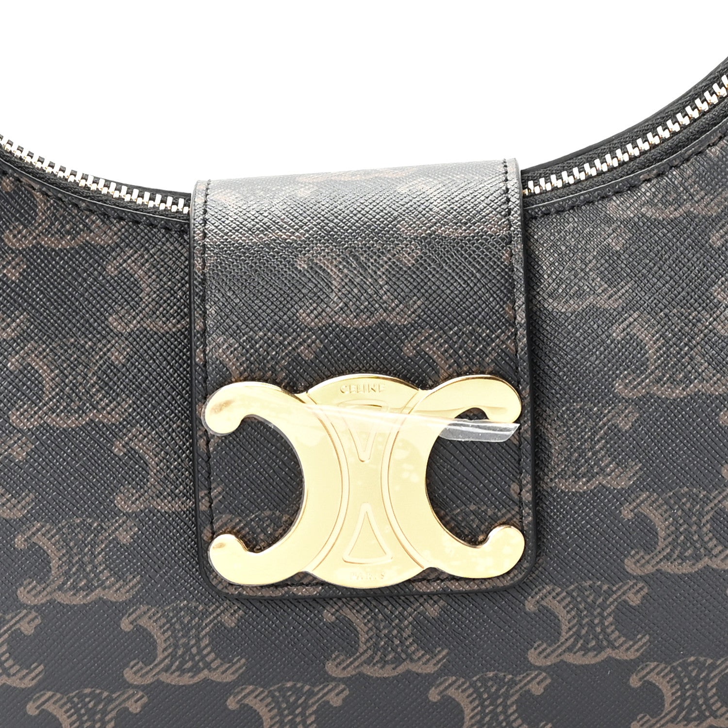 Celine Triomphe Canvas Calfskin Medium Strap Ava Triomphe Shoulder Bag Tan 7 of 9