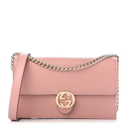 Gucci Dollar Calfskin Interlocking G Chain Wallet Soft Pink 1 of 9