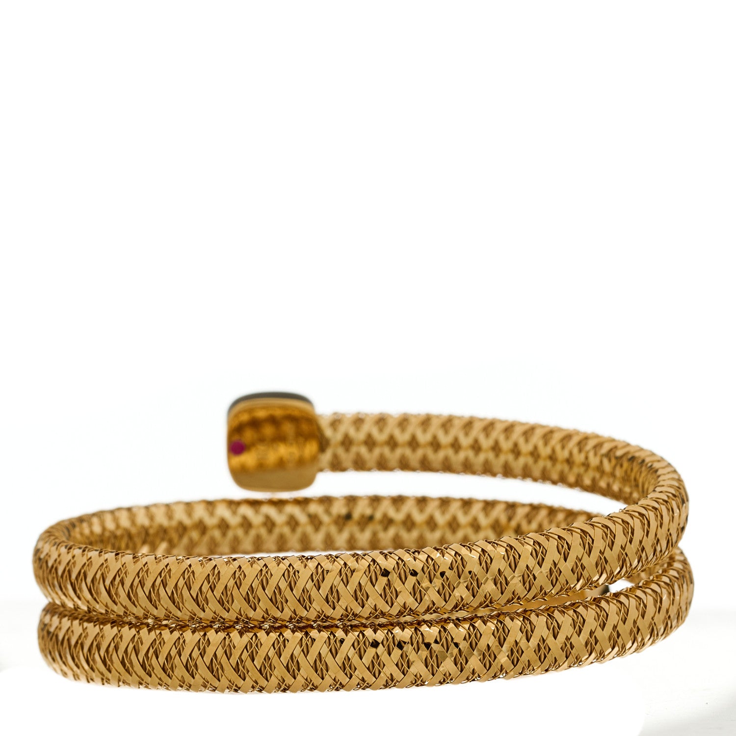 Roberto Coin 18K Yellow Gold Diamond Primavera Coiled Wrap Bracelet 2 of 3