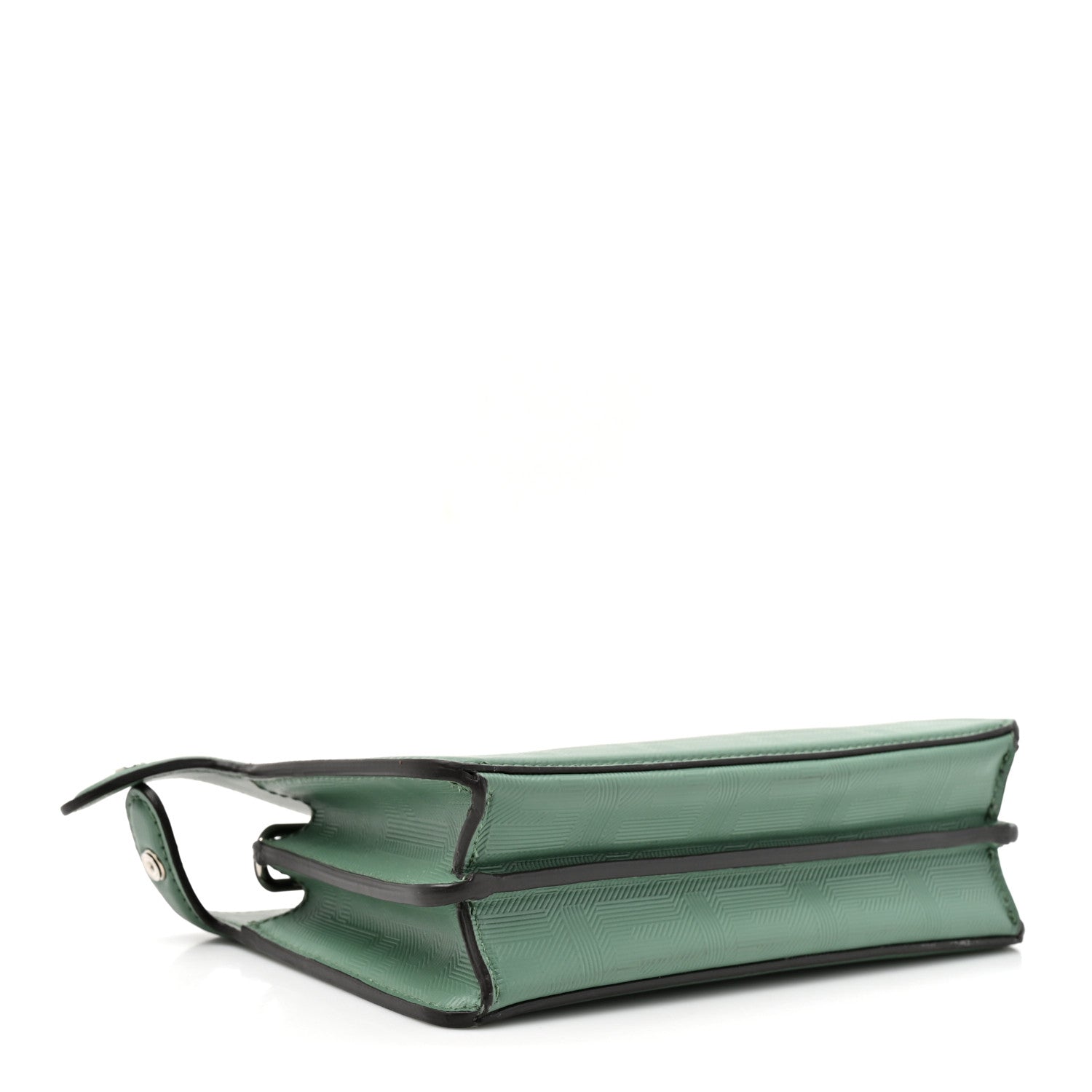 Fendi Calfskin Striped Texture FF Peekaboo I See U X Cross Satchel Green Island 3 of 12