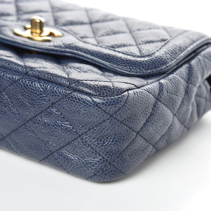 Chanel Crumpled Grained Calfskin Quilted Mini Two Tone Flap Blue 9 of 10
