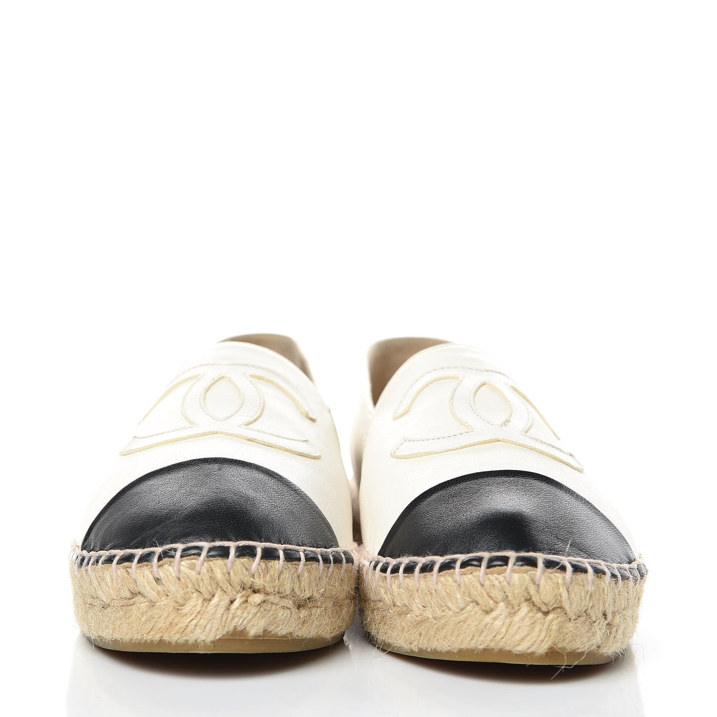 Lambskin CC Espadrilles 37 White Black