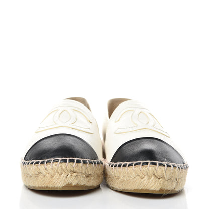 Chanel Lambskin CC Espadrilles 37 White Black 2 of 9