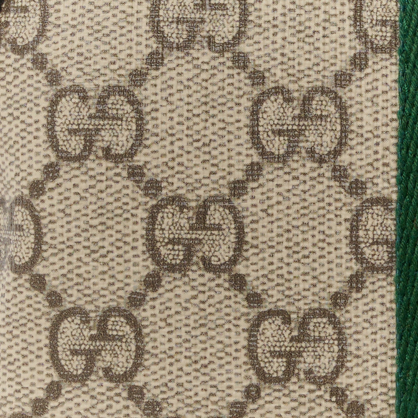 GG Supreme Monogram Textured Calfskin Web Medium Ophidia Cosmetic Case Beige Ebony New Acero